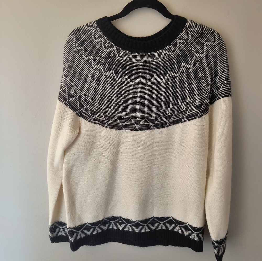 Talbot's cream black sweater size medium